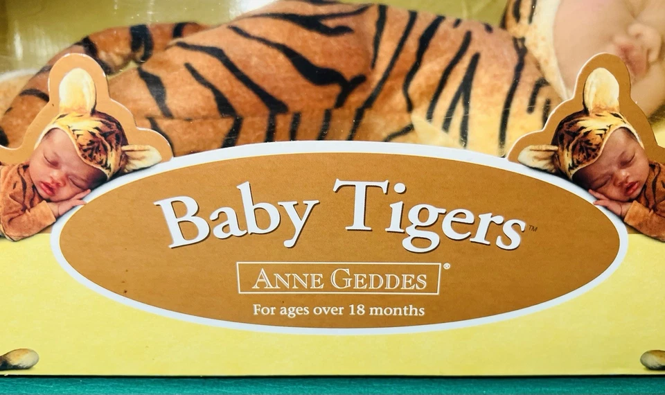 Muñeca bebé durmiente vintage Anne Geddes Baby Tiger 15" vinilo 2000 nueva de colección Foto 3 de 4