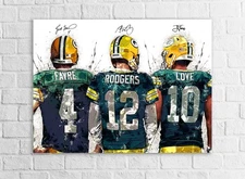 Jordan Love, Aaron Rodgers, Brett Favre, Green bay Packers, Canvas Wrap