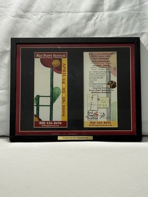 2009 Red Poppy Festival Georgetown TX Volunteer Award Framed Poster & Schedule