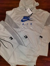 Men's Nike Hoodie Jacket Jogger Combo Set Size L Grey Blue New with Tags
