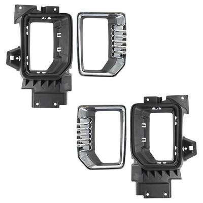 For 2020-2023 GMC Sierra 2500 HD Fog Light Lamp Bezel Cover Chrome Trim Pair