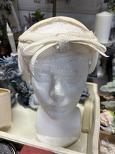 Vintage Ivory Cocktail Hat With Veil And Vintage Gloves