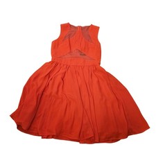 ASOS Petite Orange Sheer Cutout Fit Flare Dress Womens Size 4