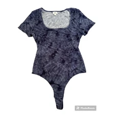Jennis Intimates  Blue Swirl Tie Dye Bodysuit Size L NWT
