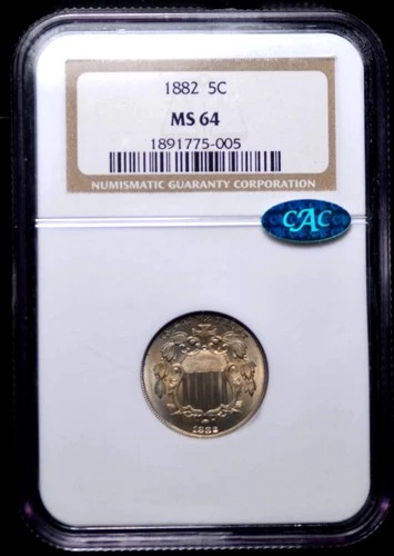 1882-P Shield Nickel — photo from the most recent tracked eBay sale