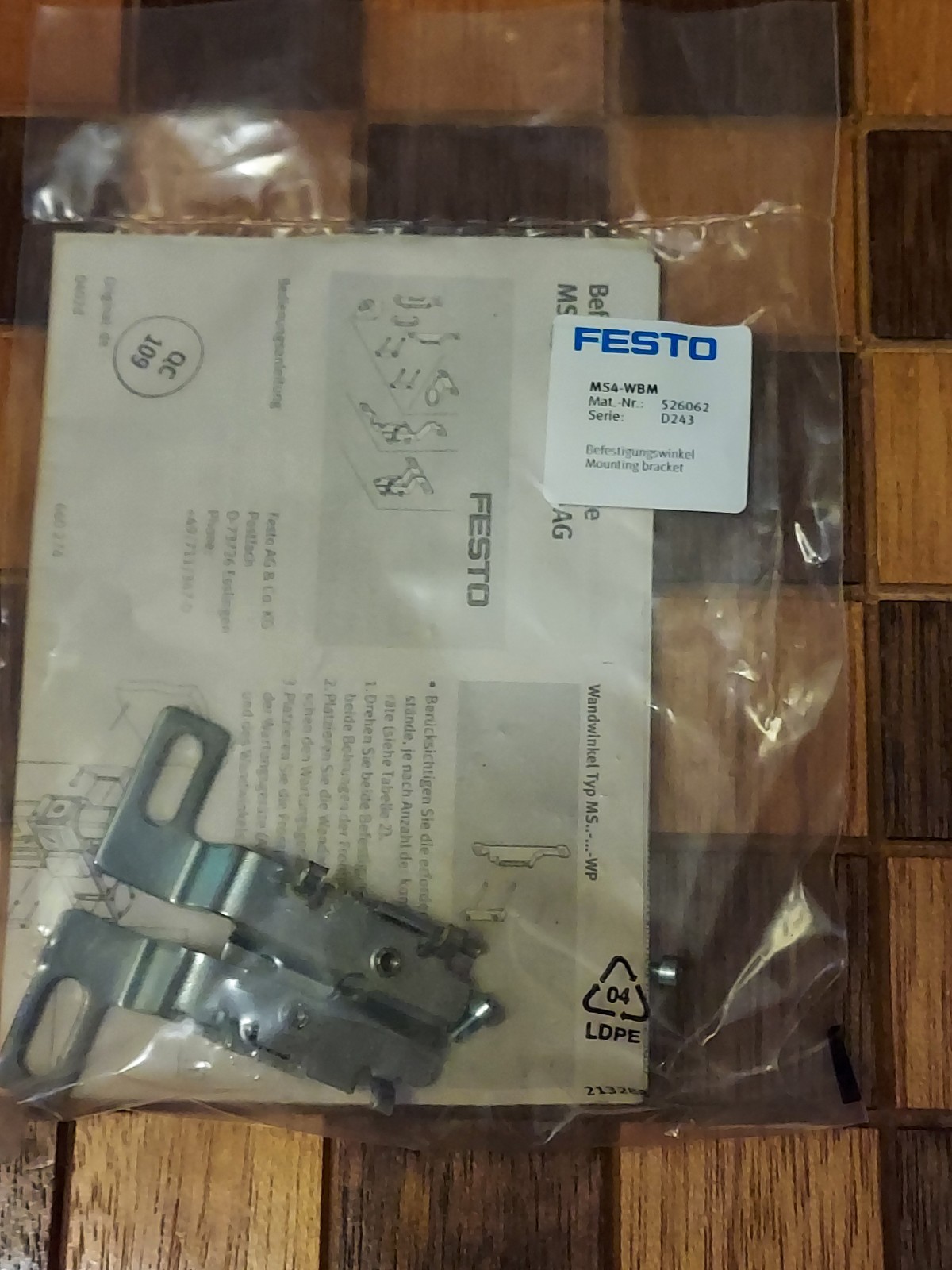 Festo MS4-WBM Mounting Brackets 526062 Sealed