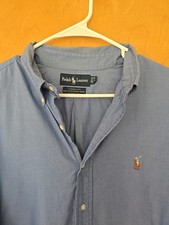 Ralph Lauren Shirt Men's 16 1/2-34 Yarmouth 100 Cotton Pinpoint Oxford Pony