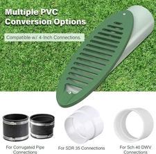4 in. Green Angled Drainage Grate Yard Drain
