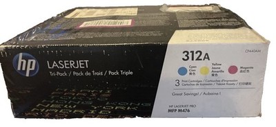 HP 312A Laser jet Tri-Pack Toner, CF440AM, Cyan, Yellow, Magenta
