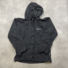 Berghaus Rain Jacket Womens 8 Vintage Hiking Full Zip Windbreaker Coat, Black