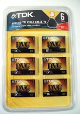 New 6 Pack TDK Mini Digital Video Cassette DVC, 60 Minutes