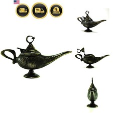CraftTR Brass Genie Lamp, Decorative Lamps, Vintage Home Decor, Oil Burner, L...