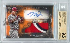 Mike Trout 2018 Topps Inception Orange Patch Autograph Card #IAP-MT 3/10 BGS 9.5