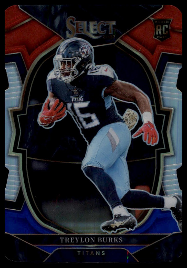 Treylon Burks Red and Blue Prizm Die Cut 2022 Panini Select Tennessee Titans #39