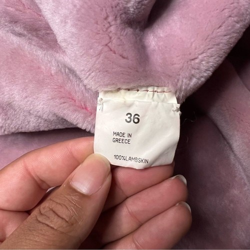 Women’s Escada Rare Pink Genuine Lambskin Shearling Coat Size 36 (S) - Picture 5 of 9