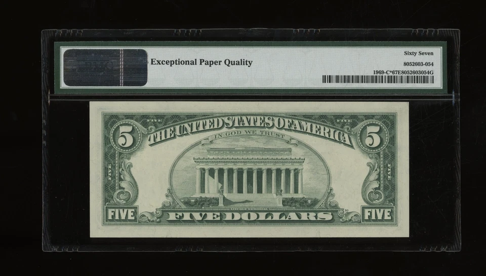 DBR 1969 $5 FRN Philadelphia STAR Fr. 1969-C* SupGem PMG 67 EPQ Ser # C00327652* - Image 2 of 2