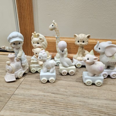 Precious Moments Birthday Zoo Animal Train Figurines Ages Infant -7 With Boy