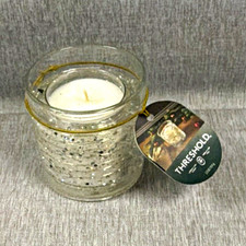 Threshold 2.5 oz White Single Wick Holiday Candle in Clear Glass Jar