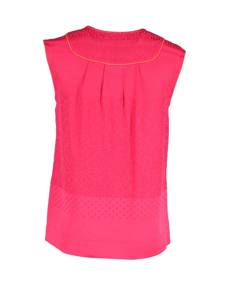 Top Marc Jacobs sin mangas con botones en seda rosa Foto 3 de 3