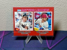 2026 TOPPS HERITAGE AL BATTING LEADERS AARON JUDGE / TREA TURNER RED BORDER