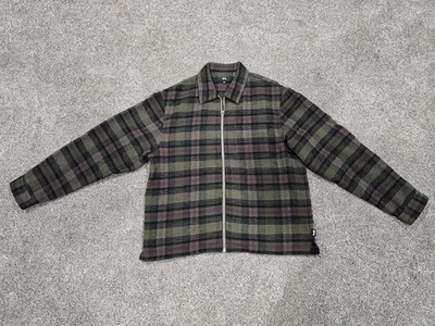  Stussy   Zip-Up Reed Wool Shirt (Size XL) EUC Streetwear Skate Surf Hype