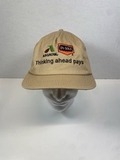 Vintage K-Brand Asgrow O's Gold Farm Seed Earflap Patch Hat Cap Adjustable USA