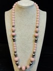 Trifari Beautiful Vintage Pink And Silver Tone Beaded Necklace — photo 1
