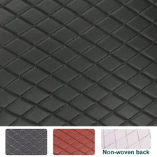 Black Red Faux Leather Fabric With Foam Backed Car Vinyl Headliner 63 W