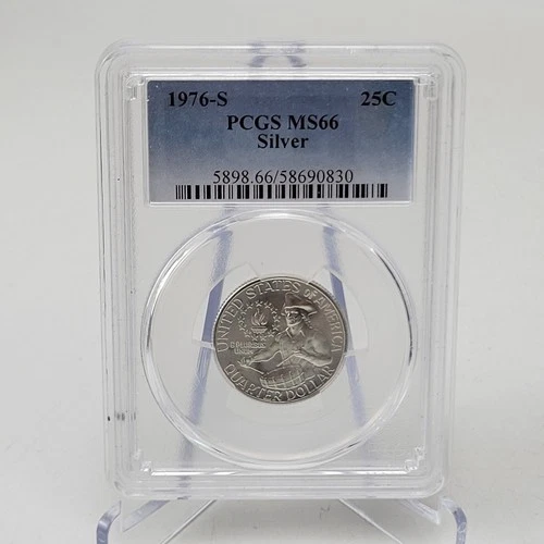 1976-S Bicentennial Silver Quarter- PCGS MS66-Fading Blue Label 40%
