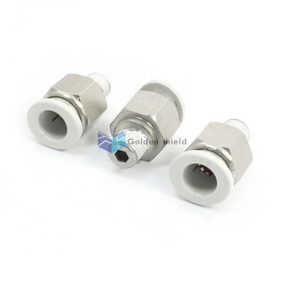 3Pcs 10mm Tube 1/4'' NPT Male Thread Push in Connecter Quick Couplers Fittings Kd