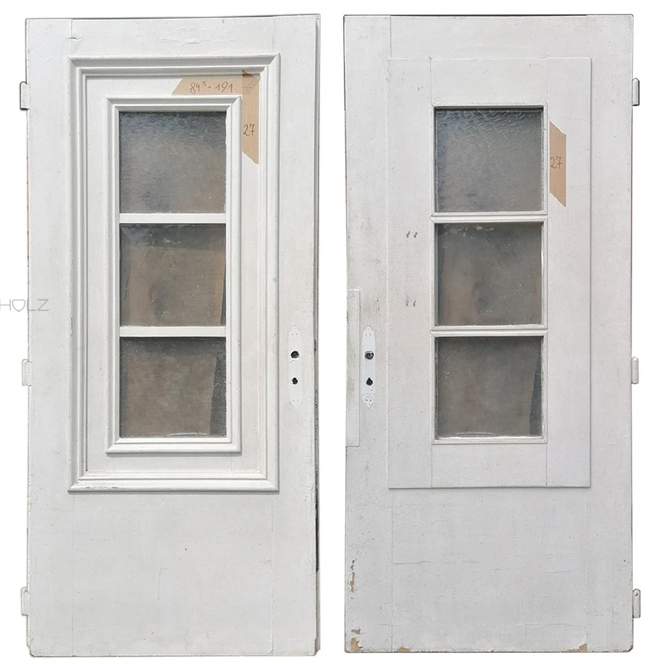 Porte Ancienne Jugendstil En Bois Fiche Avec 27 Cotes Droite 84.5×191 - Photo 1/1