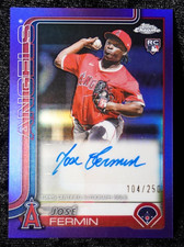 JOSE FERMIN—2025 Topps Update Series Chrome Purple Autograph #AC-JF—ROOKIE CARD. rookie card picture