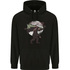 Christmas Bigfoot With an Xmas Tree Mens 80 Cotton Hoodie