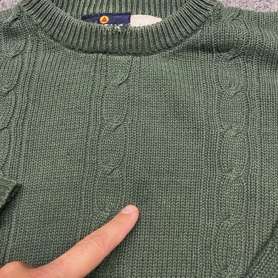 Suéter pesado robusto verde puritano vintage anos 80/90 serve para leitura média - Imagem 3 de 4