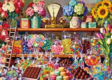 1000 Piece Jigsaw Puzzle for Adults- Colorful Candy Shop Floral Display Vin...
