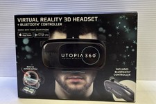 Utopia 360 Virtual Reality 3D Headset  Bluetooth Controller In Box