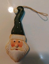 Rustic Country Cut Out Wooden Santa Christmas Ornaments 6"