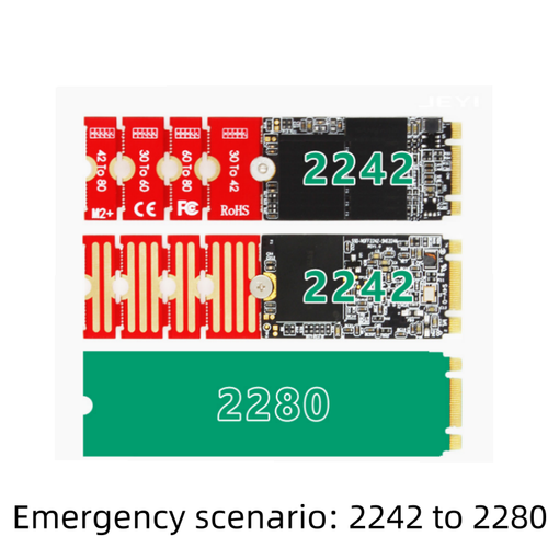 M.2 NGFF NVMe SSD 2230 2242 2260 to 2280 Length Extension Converter Bracket - Afbeelding 9 van 10
