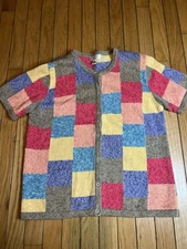 Vtg Christopher Banks Multicolor Colorblock Sweater Women’s Medium Grandma Core