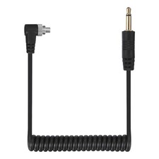 3mm to Male Flash PC Sync Cable with Screw Lock 3.5mm 2P to PC, Black
