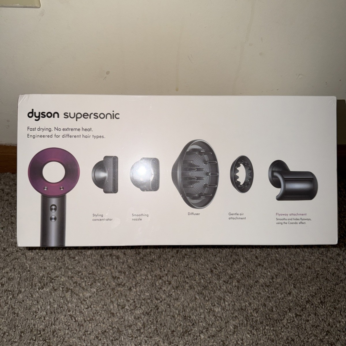 Dyson Supersonic Hair Dryer W/ Attachments *HD08* Pink/Fuchsia