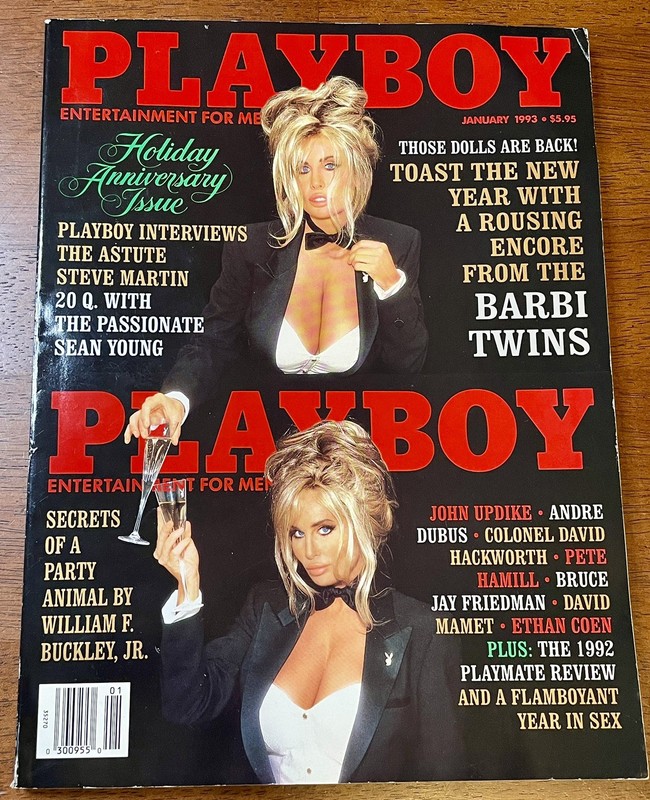 Playboy Magazine January 1993 Cover: The Barbi Twins Playmate: Echo Johnson GOOD