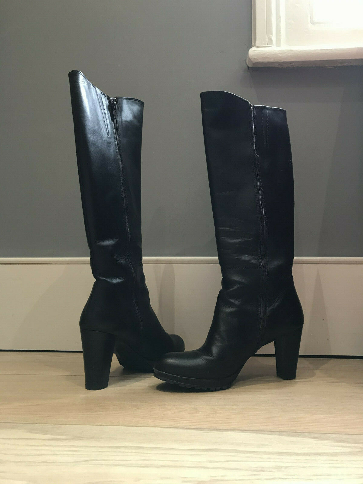 Botas Plumers Menorca Damas Marrón Oscuro Tacón Alto Talla 38 Excelente Estado