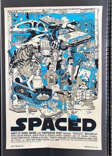 SPACED Tyler Stout MONDO Screen Print Poster Edgar Wright Simon Pegg CULT OOP!!