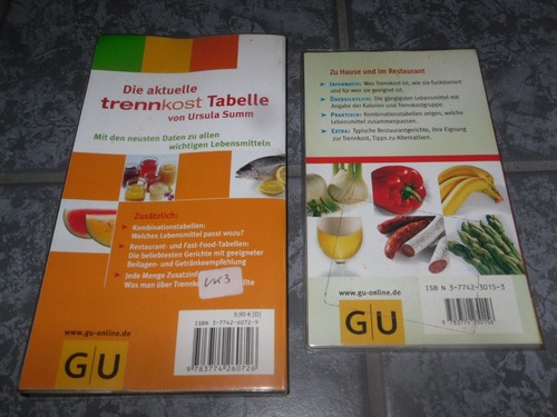 Meine neue Trennkost-Tabelle Ursula Summ & GU Kompass Trennkost 🔴 Zustand gut - Bild 2 von 2