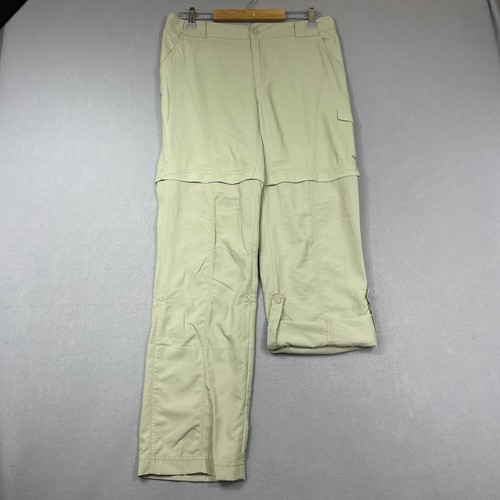 Columbia Zip Off Convertible Nylon Hiking Pants Womens 12 Tan