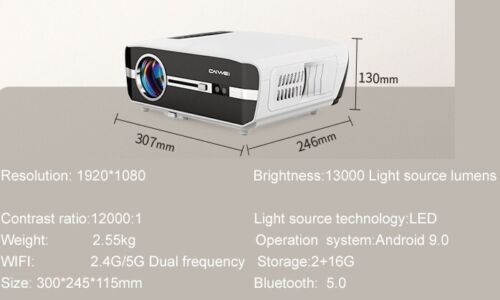 2025 Proiettore Ultra HD 4K HD Casa Proiezione Intelligente,13000LM,WIFI,Bluetooth - Foto 5 di 25