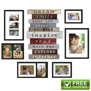 7 Piece Stacked Photo Picture Sentiment Box Frame Set Black Gallery Image Is Loading 7 Piece Stacked Photo Picture Sentiment Box Frame