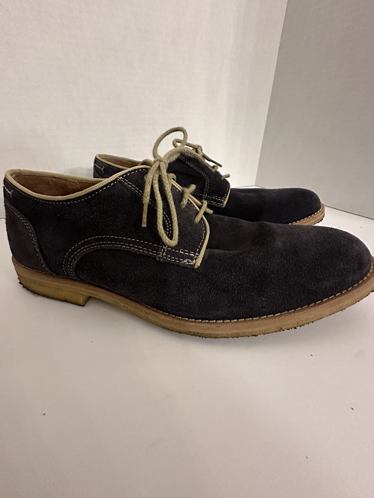 SAOLA Johnston and Murphy pelle scamosciata blu con suola in gomma taglia 9 5 M