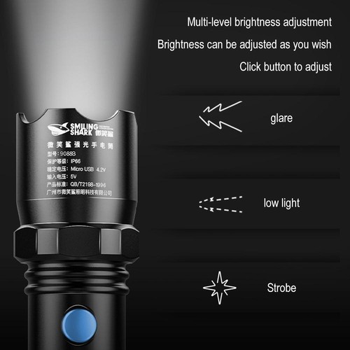 Led Flashlights Outdoor Portable Camping Light Usb-Charging Fishing High Power - Picture 11 of 14